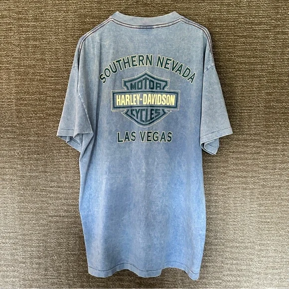 Vintage 90s Harley-Davidson Henley T-Shirt Sz XL Southern Nevada Las Vegas - Picture 1 of 6